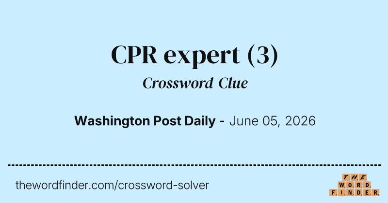CPR expert crossword clue image