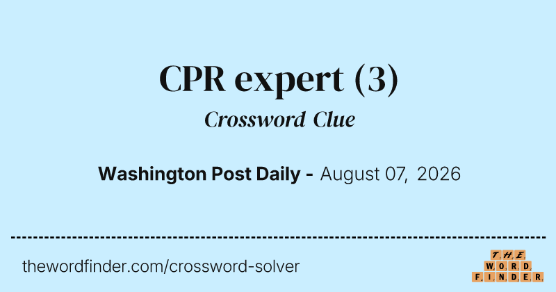 CPR expert crossword clue image