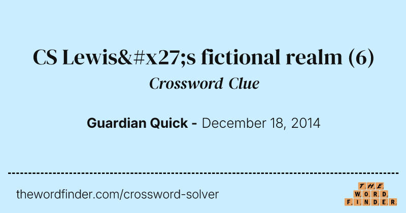 CS Lewis's fictional realm crossword clue image