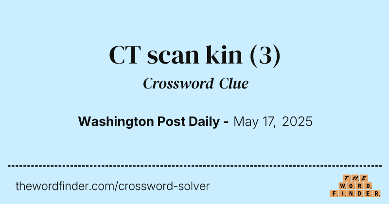 CT scan kin crossword clue image