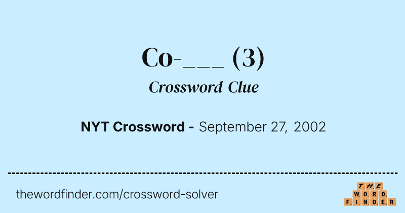 Co-___ crossword clue image