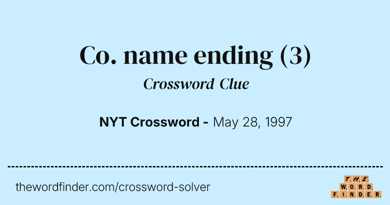 Co. name ending crossword clue image