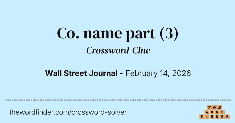 Co. name part crossword clue image