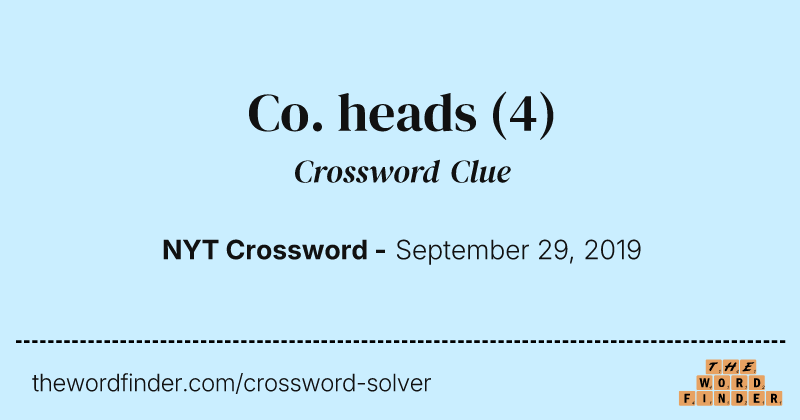Co. heads crossword clue image