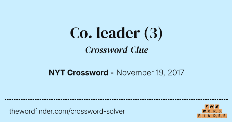 Co. leader crossword clue image