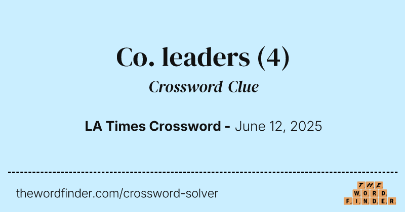 Co. leaders crossword clue image