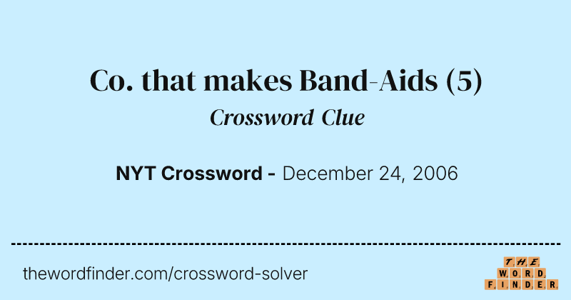 Co. that makes Band-Aids crossword clue image