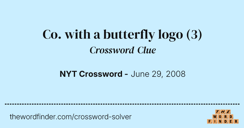 Co. with a butterfly logo crossword clue image