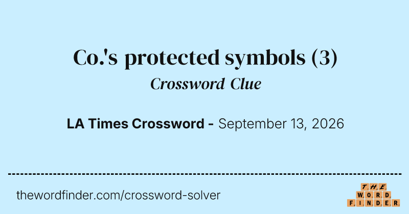 Co.'s protected symbols crossword clue image
