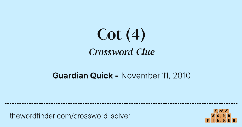 Cot crossword clue image