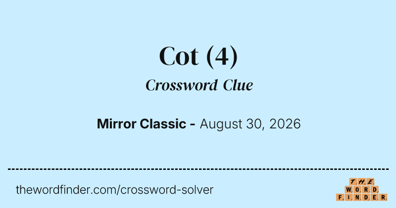 Cot crossword clue image