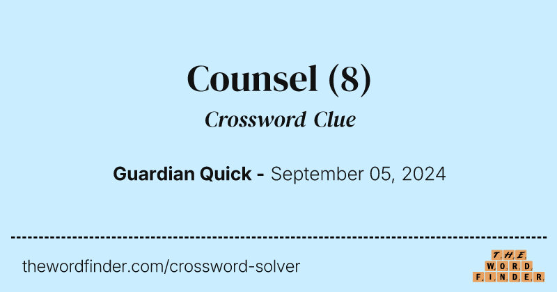 Counsel crossword clue image