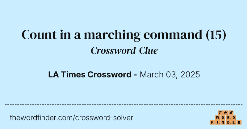 Count in a marching command crossword clue image