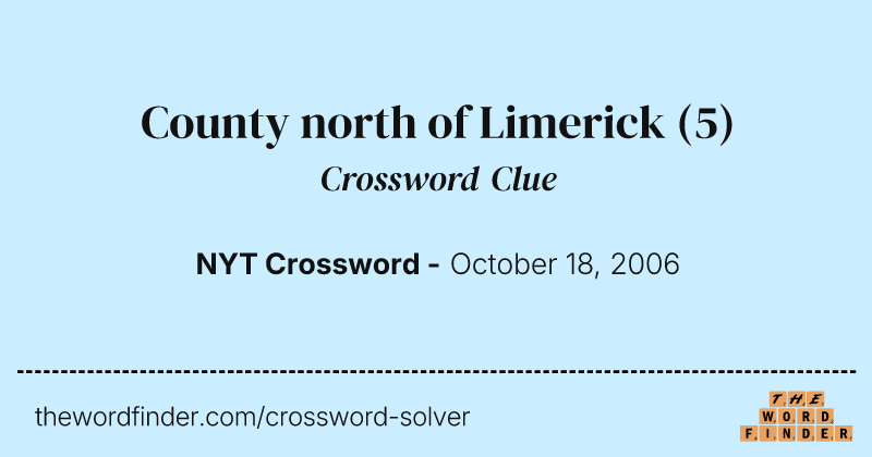 County north of Limerick crossword clue image