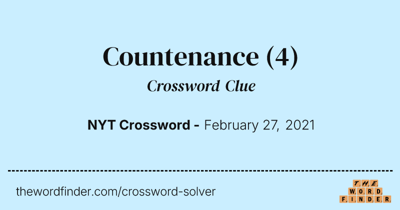 Countenance crossword clue image