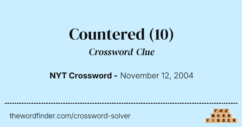 Countered crossword clue image