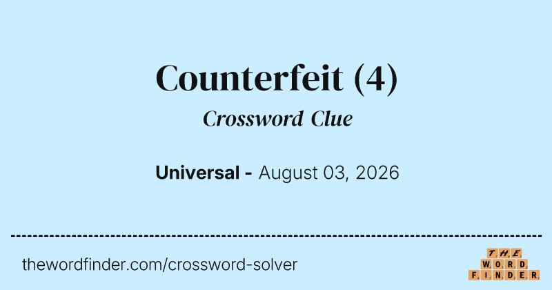 Counterfeit crossword clue image