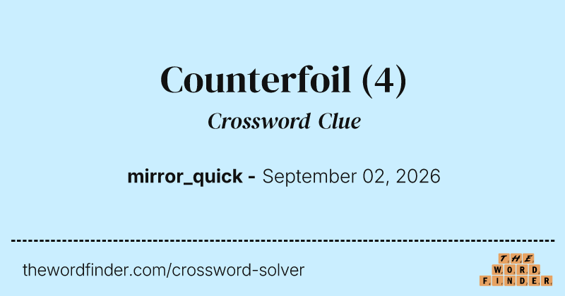 Counterfoil crossword clue image