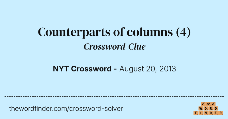 Counterparts of columns crossword clue image