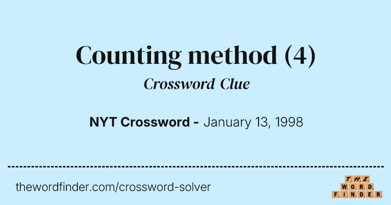 Counting method crossword clue image