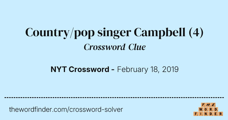 Country/pop singer Campbell crossword clue image