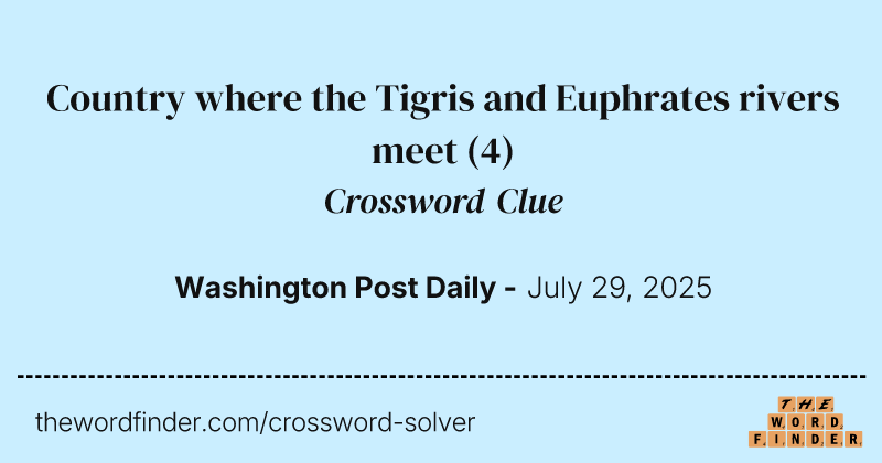Country where the Tigris and Euphrates rivers meet crossword clue image