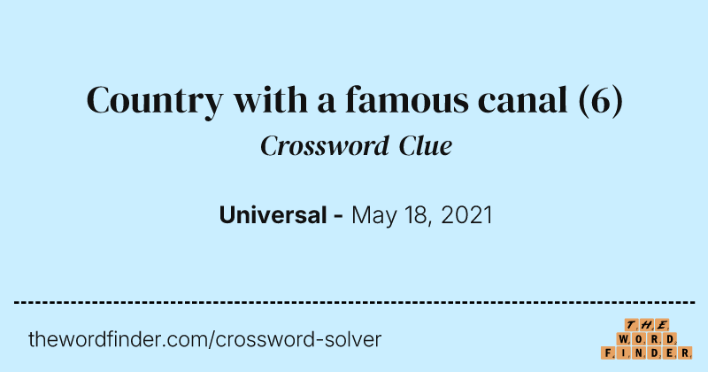 Country with a famous canal crossword clue image