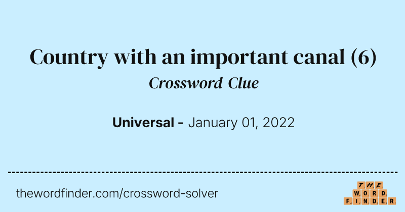 Country with an important canal crossword clue image
