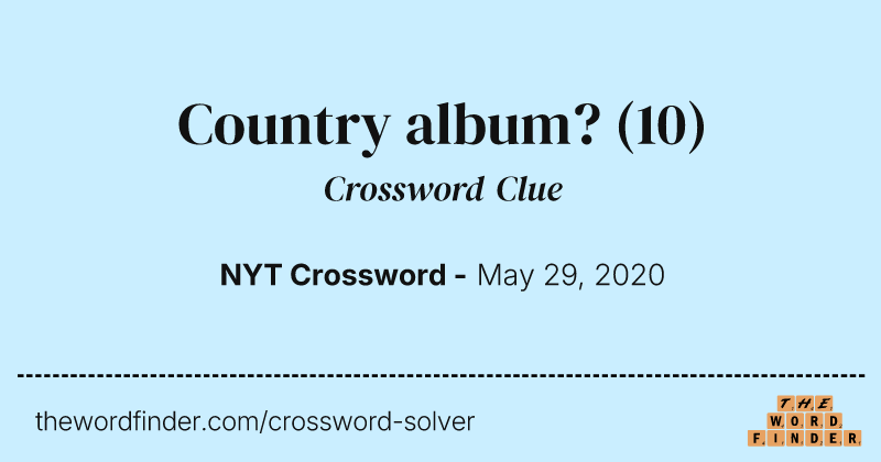 Country album? crossword clue image