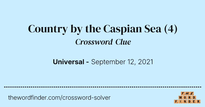 Country by the Caspian Sea crossword clue image