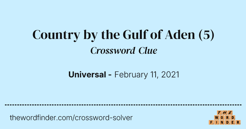 Country by the Gulf of Aden crossword clue image