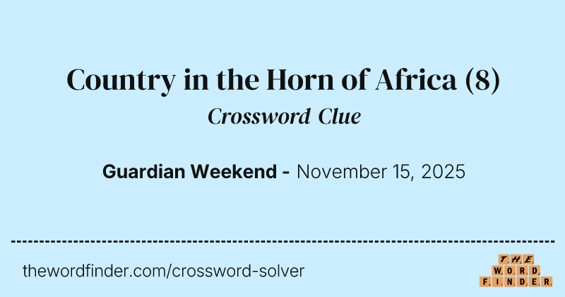 Country in the Horn of Africa crossword clue image