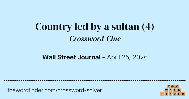 Country led by a sultan crossword clue image