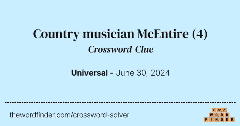 Country musician McEntire crossword clue image