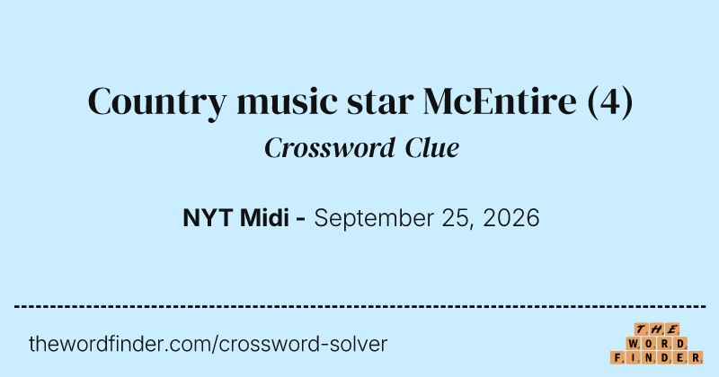 Country music star McEntire crossword clue image