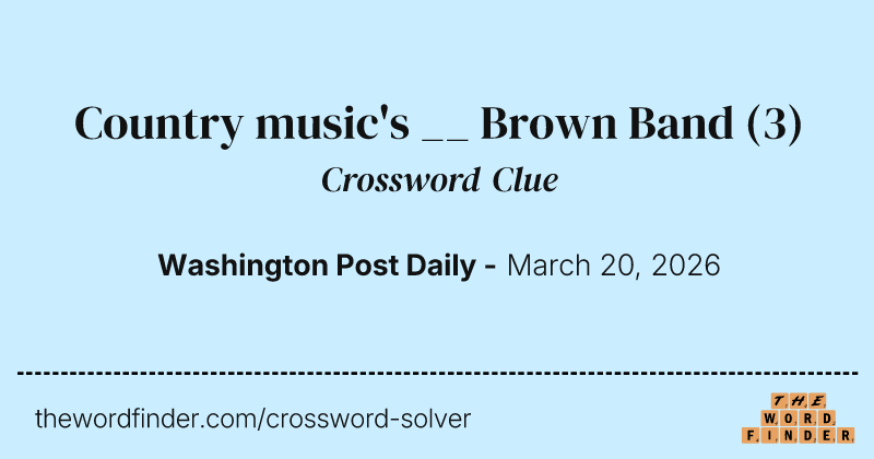 Country music's __ Brown Band crossword clue image