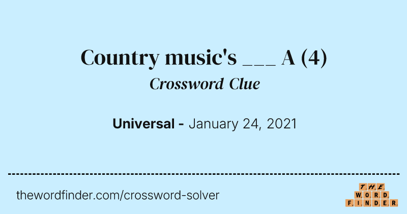 Country music's ___ A crossword clue image