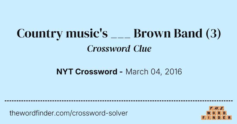 Country music's ___ Brown Band crossword clue image