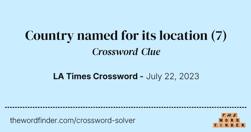 Country named for its location crossword clue image