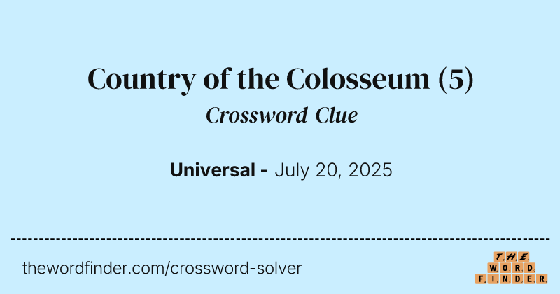 Country of the Colosseum crossword clue image