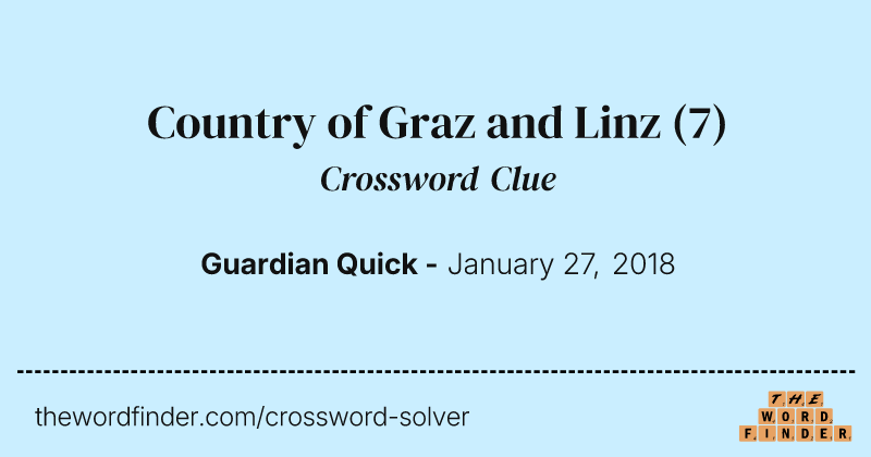 Country of Graz and Linz crossword clue image