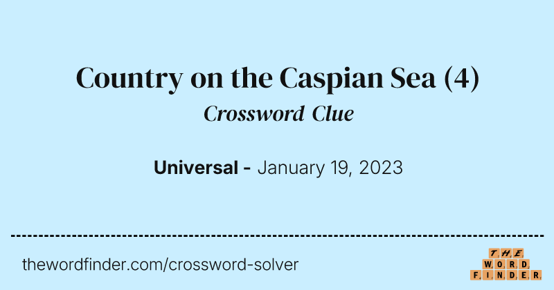 Country on the Caspian Sea crossword clue image