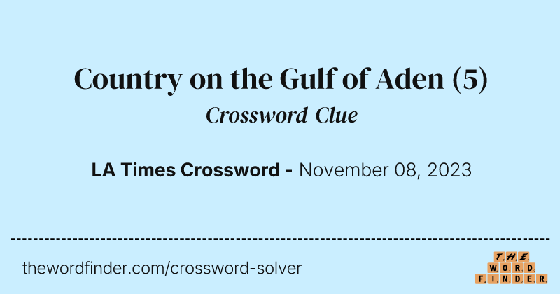 Country on the Gulf of Aden crossword clue image