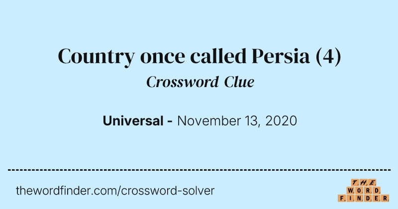 Country once called Persia crossword clue image