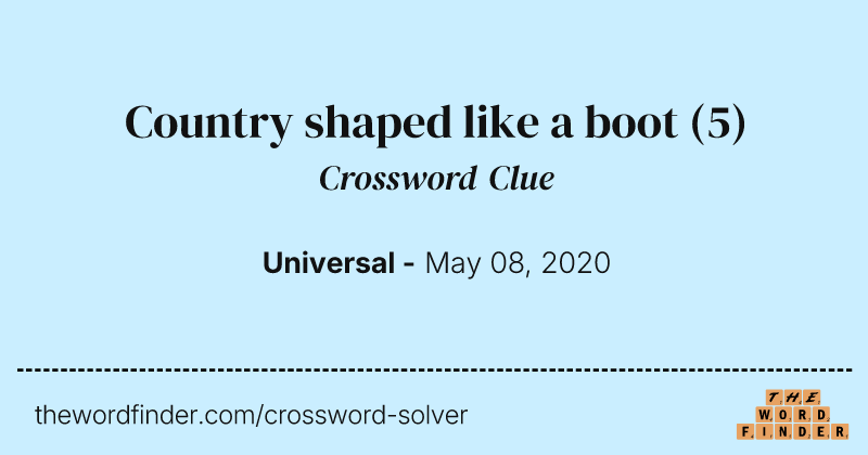 Country shaped like a boot crossword clue image
