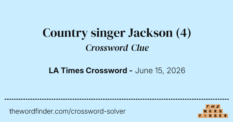 Country singer Jackson crossword clue image