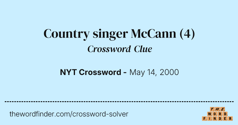 Country singer McCann crossword clue image