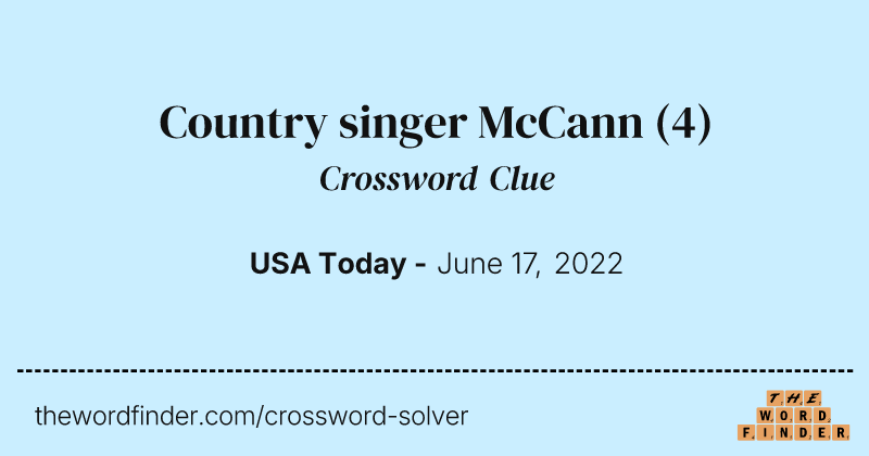 Country singer McCann crossword clue image