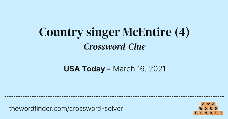 Country singer McEntire crossword clue image