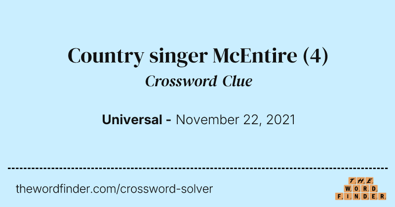 Country singer McEntire crossword clue image